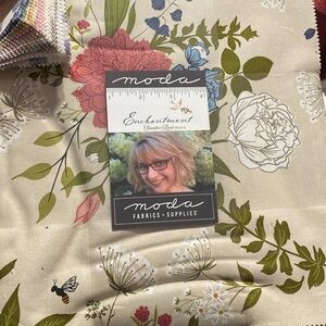 Moda Enchantment Floral Fabric layer cake - Beige Background